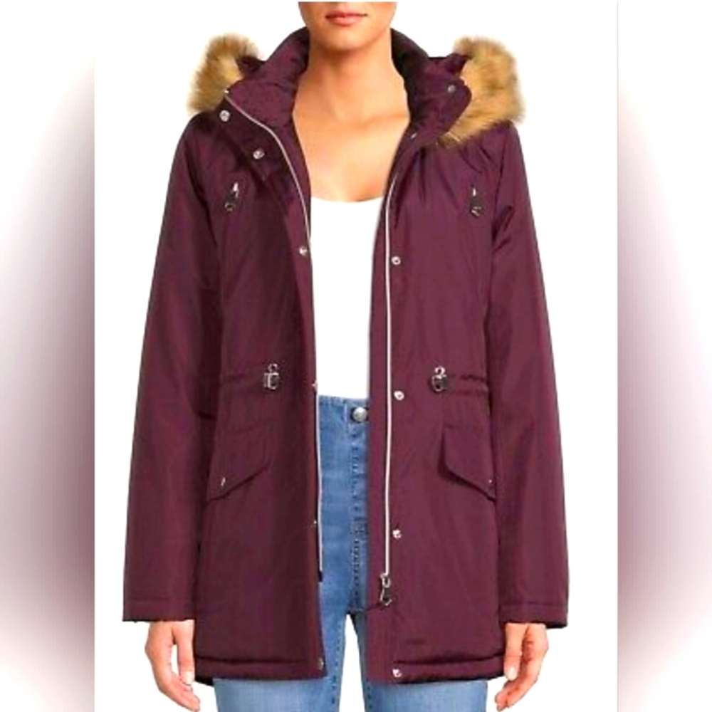 Big Chill Long Sleeve Anorak Quilted Single-Breasted Mid-Length Coat SIZE Small